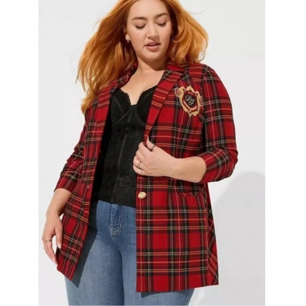 Torrid x Betsey Johnson NWT tartan plaid blazer size 1X